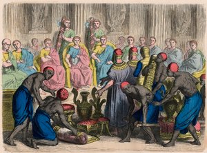 Ancient Rome: Egyptian Legation with Presents Before the Senate by Heinrich Leutemann