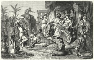 Court Scene from One of the Hellenistic Kingdoms that the Empire of Alexander the Great was Divided Into After His Death (engraving) by Heinrich Leutemann