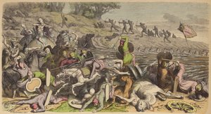Macedonian phalanx in a battle with the Persians by Heinrich Leutemann