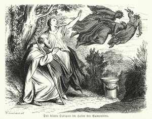 Oedipus and Antigone in the grove of the Eumenides by Heinrich Leutemann