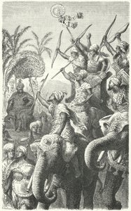 Porus, King of the Pauravas, Reviewing His War Elephants by Heinrich Leutemann