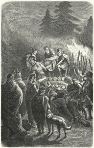Suebi funeral in ancient Germany by Heinrich Leutemann