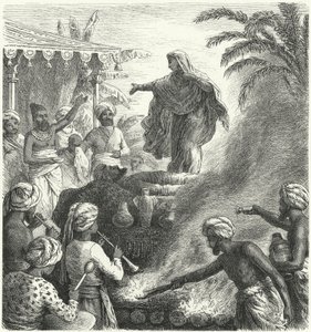 Suttee, Hindu funeral custom by Heinrich Leutemann