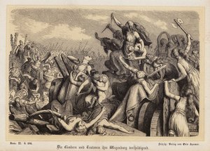 Women of the Cimbri and Teutones defending their baggage train against the Romans by Heinrich Leutemann