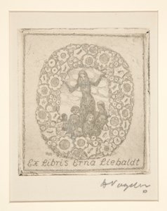 Bookplate: Ex Libris Erna Liebaldt