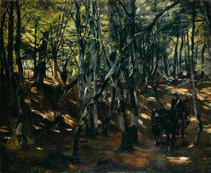 Cavalry Patrol in the Middle of a Wood