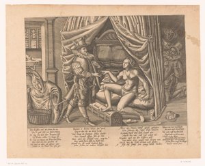 Allegory of a Man Locking a Woman into a Chastity Belt