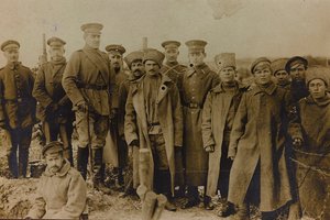 First World War: The Ukraine in the Years 1914-1916 During the Invasion of the German Army. Group of Soldiers