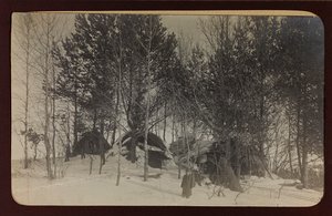 First World War: Ukraine in the years 1914-1916 during the invasion of the German army. Landscape with snow