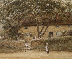 Children outside a Cottage