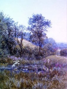 Picking Flowers by the Pond