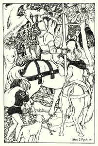 Red Cross and the Lady Una in the Forest by Helen S. Kuck