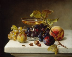 Still Life with Fruit and Champagne, 1869 by Helen Searle