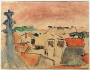 Village under Violet Sky