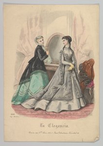Two Women with a Mirror, from La Elegancia San Sebastian by Heloise Leloir
