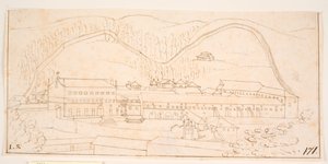 View of a Mountain Monastery by Hem