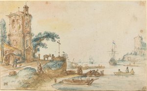 Scene with a Tower to the Left by Hendrick Avercamp
