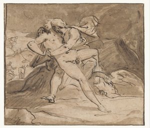 Jupiter Embraces Io by Hendrick Goltzius (school of)