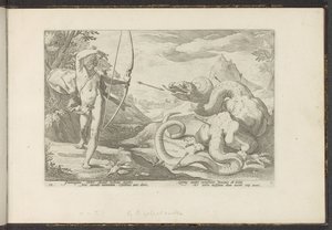 Apollo Kills the Giant Snake Python by Hendrick Goltzius (workshop of)