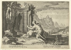 Cadmus Asks the Oracle of Delphi What to Do Since He Could Not Find His Sister Europa by Hendrick Goltzius (workshop of)