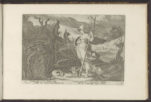 Minerva Asks Envy to Incite Jealousy in Aglauros by Hendrick Goltzius (workshop of)