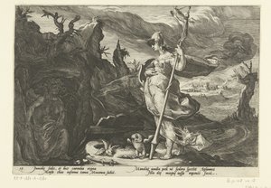 Minerva Asks Envy to Ignite Jealousy in Aglauros by Hendrick Goltzius (workshop of)