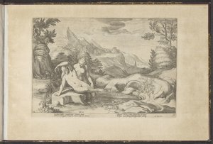 Salmacis and Hermaphroditus by Hendrick Goltzius (workshop of)