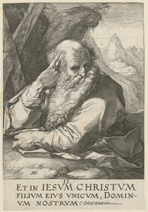 Andrew, Plate 2 from the series "Christ, the Twelve Apostles and Paul" by Hendrick Goltzius