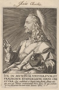 Christ, from "Christ, the Apostles and St. Paul with the Creed" by Hendrick Goltzius