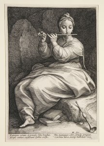 Euterpe, Plate 6 from the Series The Nine Muses by Hendrick Goltzius