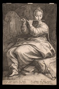 Euterpe, from the Cycle "Muses" by Hendrick Goltzius