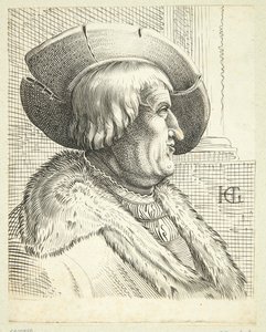 Fantasy Portrait of an Old Man with Hat in Profile by Hendrick Goltzius