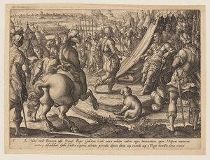 Giovanni de’ Medici before Francis I, plate 6 from The History of Giovanni de’ Medici by Hendrick Goltzius