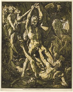 Hercules Killing Cacus by Hendrick Goltzius