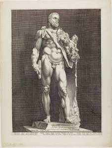 Hercules and Telephos, plate two from Three Famous Antique Sculptures by Hendrick Goltzius