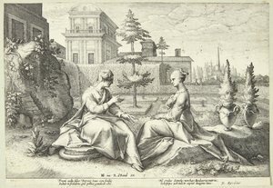 Juno in Disguise as Beroë Warns Semele by Hendrick Goltzius