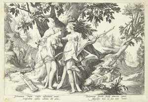 Jupiter Disguised as Diana Seduces Callisto by Hendrick Goltzius