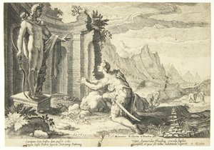 Cadmus Asks the Oracle at Delphi Where He Can Find His Sister Europa by Hendrick Goltzius