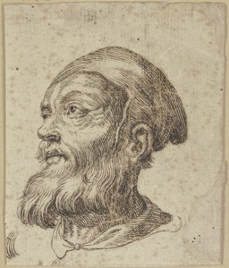 Head of an Old Man in Three-Quarter Profile to the Left by Hendrick Goltzius