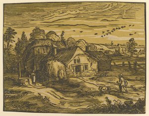 Landscape with Cottage by Hendrick Goltzius