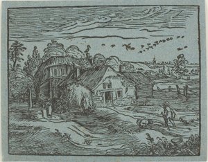 Landscape with a Farmhouse, from Four Small Landscapes by Hendrick Goltzius