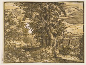 Landscape with a Shepherd Couple by Hendrick Goltzius