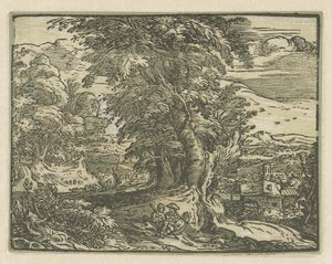 Landscape with Seated Couple by Hendrick Goltzius