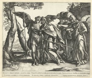 Lot Flees Sodom with His Wife and Daughters by Hendrick Goltzius