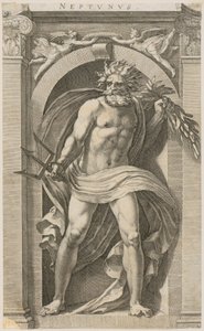 Neptune, Sheet 2 from the Series Eight Ancient Deities by Hendrick Goltzius