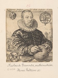 Portrait of Nicolaus Petri Daventriensis, actually Claes Pietersz van Deventer, c. 1540-1602 - mathematician and astronomer
