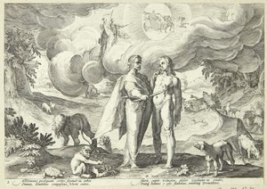 Prometheus Creates Man and Gives It Life with Fire from Heaven by Hendrick Goltzius