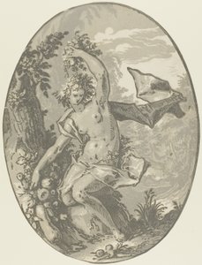 Proserpine, Plate Five from Demogorgon and the Deities by Hendrick Goltzius