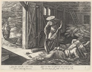 Ruth and Boaz in the Granary (The Story of Ruth) by Hendrick Goltzius