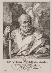 St Matthias, from Christ, the Apostles and St Paul with the Creed by Hendrick Goltzius